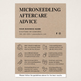 Premium Kraft Microneedling Aftercare Advisor Card