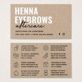 Premium Kraft Natural Henna Brows Aftercare Card