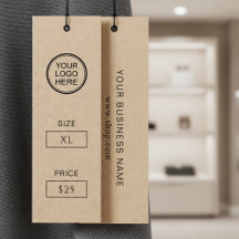 Premium-Kraft-Preisschild für handgefertigte Mode