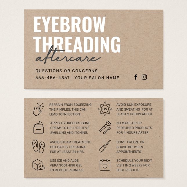 Premium Kraft Simple Eyebrow Threading Aftercare (Vorne & Hinten)