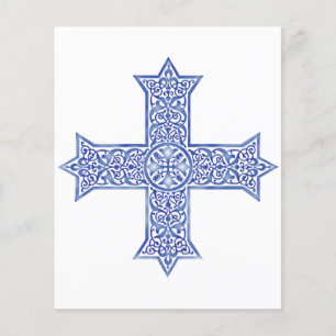 Premium Lapis Blau Koptisches Kreuz Kunst