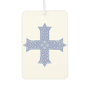 Premium Lapis Blau Koptisches Kreuz Kunst Autolufterfrischer