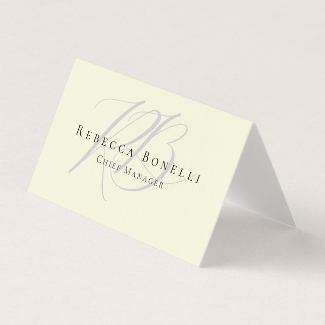Premium-Leinen Exklusives Einzigartiges Monogramm  Visitenkarten (Vorderseite)