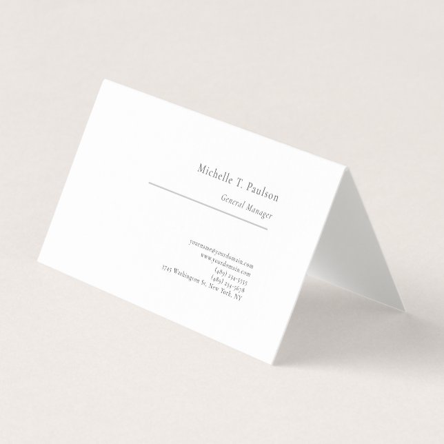 Premium-Leinen minimalistisch modern Visitenkarten (Vorderseite)