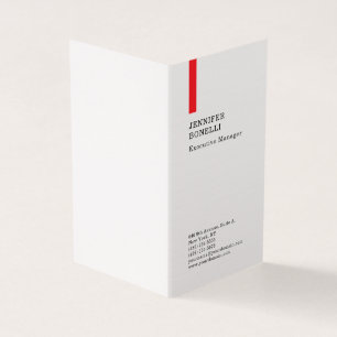 Premium-Leinen schlicht minimalist modern rot weiß Visitenkarten