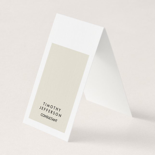 Premium Linen Elegant Moderne, zweiseitig Visitenkarten (Vorderseite)