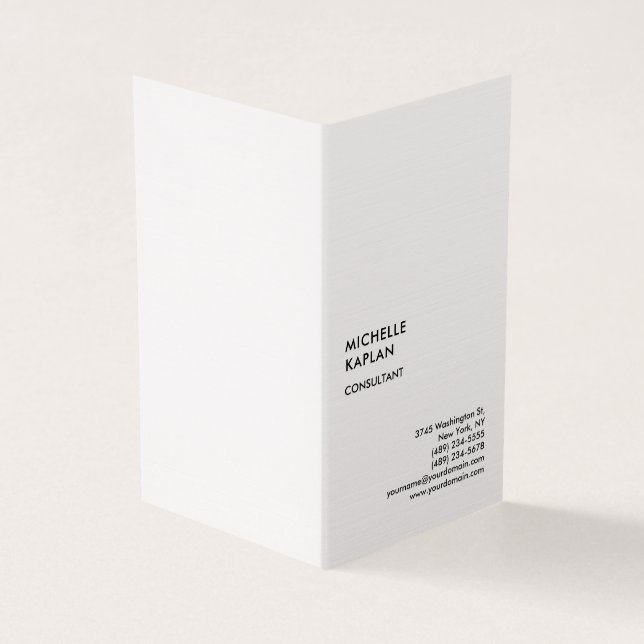 Premium-Linen Moderne Beruflich exklusive Visitenkarten (Vorderseite)