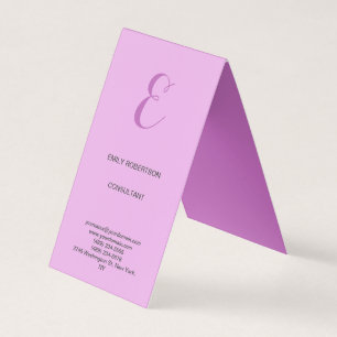 Premium Linen Monogram, Initial Orchid & Lilac Visitenkarten