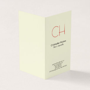 Premium Linen Red Trendy Moderne Monogram Visitenkarten