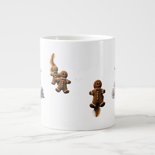 Premium Luxury Gingerbread Family Home Sweet  Jumbo-Tasse (Vorderseite)