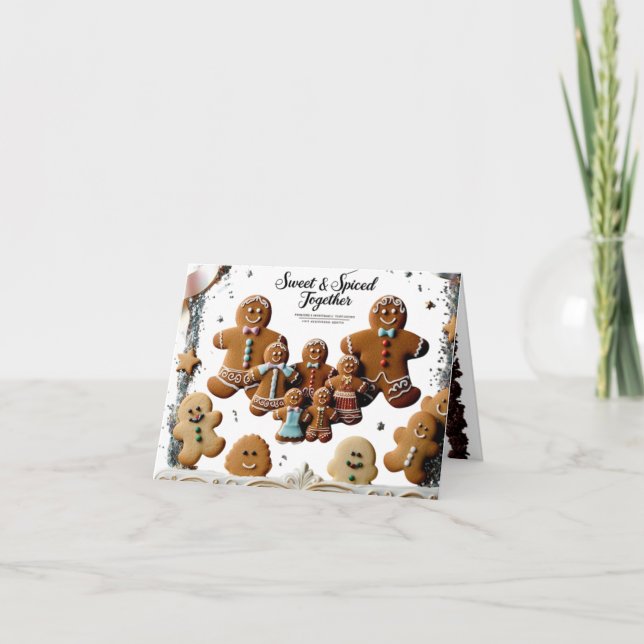 Premium Luxury Gingerbread Family Sweet & Spiced  Karte (Vorderseite)