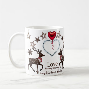 Premium Luxus-Rentier-Schneeflocken-Liebe in jedem Kaffeetasse