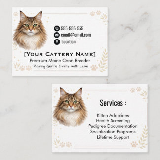 Premium Maine Coon Breeder Business Card  Visitenkarte