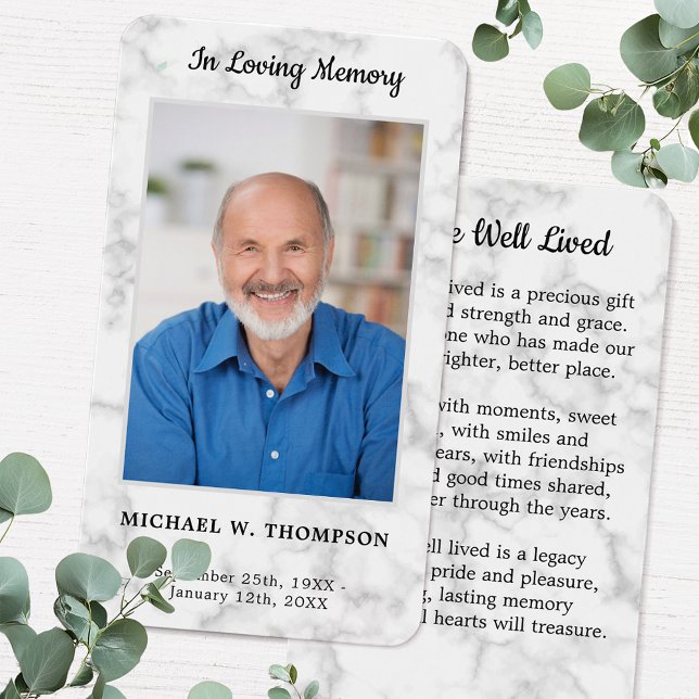 Premium-Marmor-Gedenkkarte Foto Beerdigungskarte (Von Creator hochgeladen)