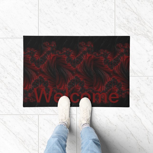 Premium Maroon Willkommen Fußmatte (Indoor)