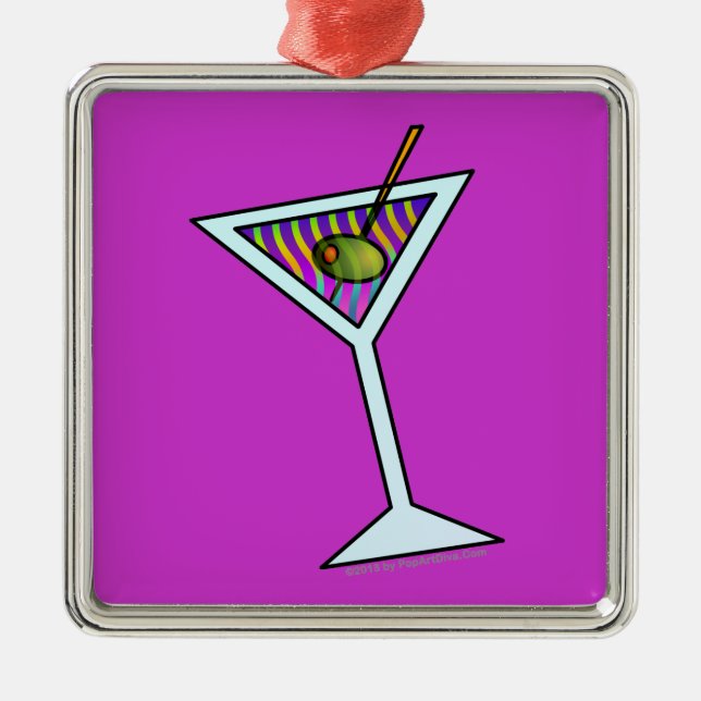 Premium MARTINI ART ORNAMENT Aus Metall (Vorne)