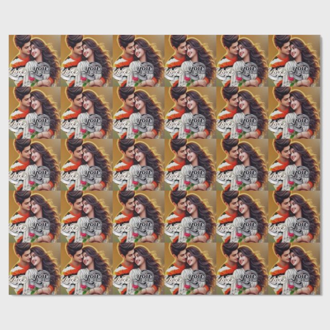 Premium Matt Wrapping Paper - farbenfrohe 3D Digit Geschenkpapier (Flach)