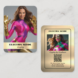 Premium-Metalleffekt-Cosplay-Coscard | QR-Code Visitenkarte