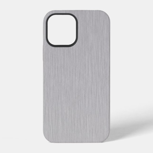 Premium Metallstruktur in gebürstetem Silber iPhone Hülle (Rückseite)