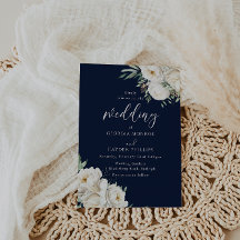 Premium Midnight Navy & White Floral Wedding 
