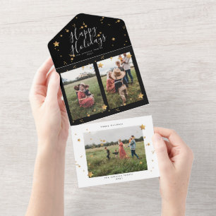 Premium-Multi-Foto-Sternenhimmel-Weihnachten All In One Einladung