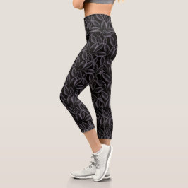 Premium Nahtloses Muster mit detaillierten Venen Capri Leggings