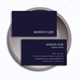 Premium Navy Pinstripe Business Card Visitenkarte
