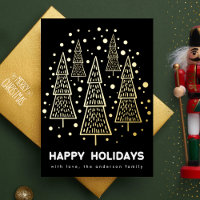 Premium Onyx Gold Frohe Weihnachten Pine Tree Happ