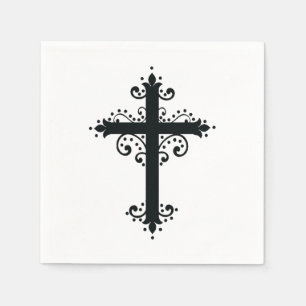 Premium-Ornamentales geschnitztes Kreuz Kunst Serviette