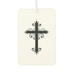 Premium-Ornamentales geschnitztes Kreuz Kunstwerk Autolufterfrischer