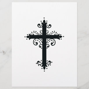 Premium-Ornamentales geschnitztes Kreuz Kunstwerk Flyer