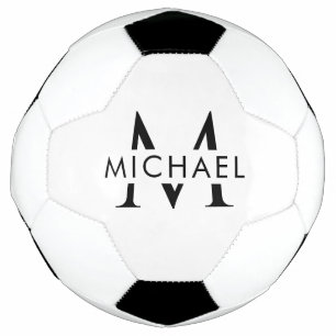 Premium personalisierter Monogramm-Name Fußball De