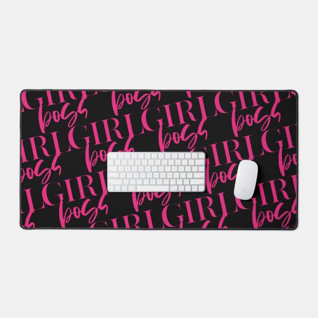 Premium Pink Girl Boss Modern Ultra | Schreibtischunterlage (Tastatur & Maus)