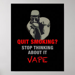 Premium Poster Druck Mann denkt an Vape
