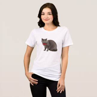 Premium Qualität Katze, Damen Tri-Blend Shirt