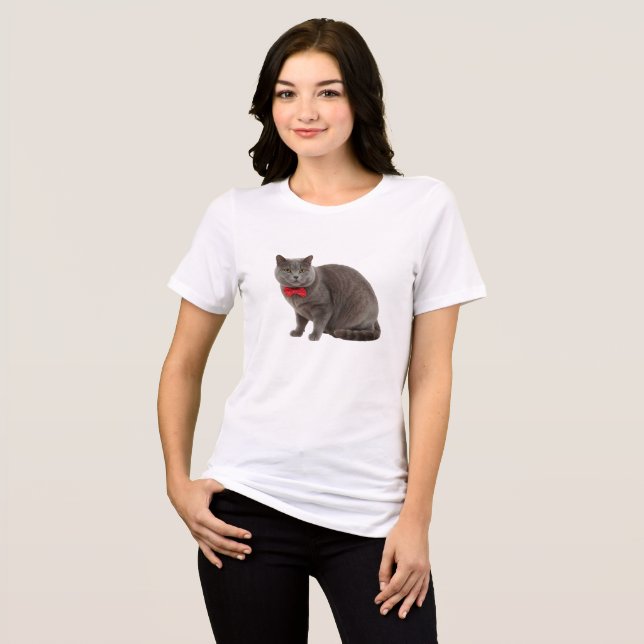 Premium Qualität Katze, Damen  Tri-Blend Shirt (Vorderseite voll)
