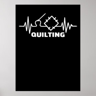 Premium-Quiltierstoff Funny Quilly Lovers Poster