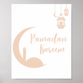 Premium Ramadan Kareem Crescent Moon & Lantern Wal Poster