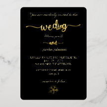 Premium Real Gold Elegante Monogram Black Foil Inv