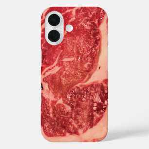 Premium rohes rotes Fleisch Mramoriertes Steak M iPhone 16 Hülle