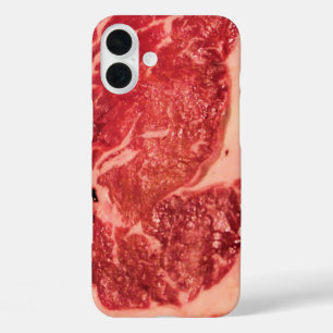 Premium rohes rotes Fleisch   Mramoriertes Steak M iPhone 16 Plus Hülle