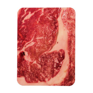 Premium rohes rotes Fleisch   Mramoriertes Steak M Magnet