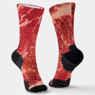 Premium rohes rotes Fleisch Mramoriertes Steak M Socken