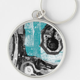 Premium Round Large Surface Current Abstract Flow  Schlüsselanhänger