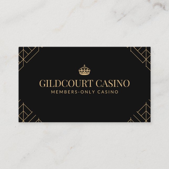 Premium Royal Black & Gold Klasse Business Card  Visitenkarte (Vorderseite)