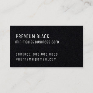 Premium schwarz minimalistisch elegant visitenkarte