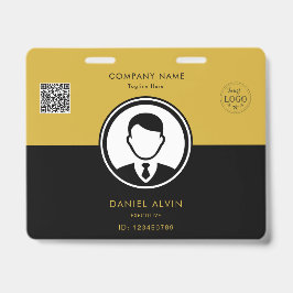 Premium-Schwarzes-Gold-Büro-Mitarbeiter-ID-Ausweis Ausweis
