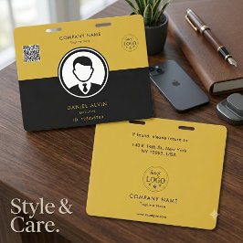 Premium-Schwarzes-Gold-Büro-Mitarbeiter-ID-Ausweis Ausweis