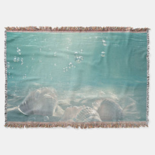Premium Seafoam Green Seashell Art Print Decke
