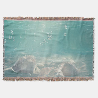 Premium Seafoam Green Seashell Art Print Decke